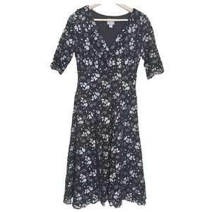 Rabbit Rabbit Rabbit Sz 6 Black Dress Lace Glitter Overlay Coquette Sparkle Twee